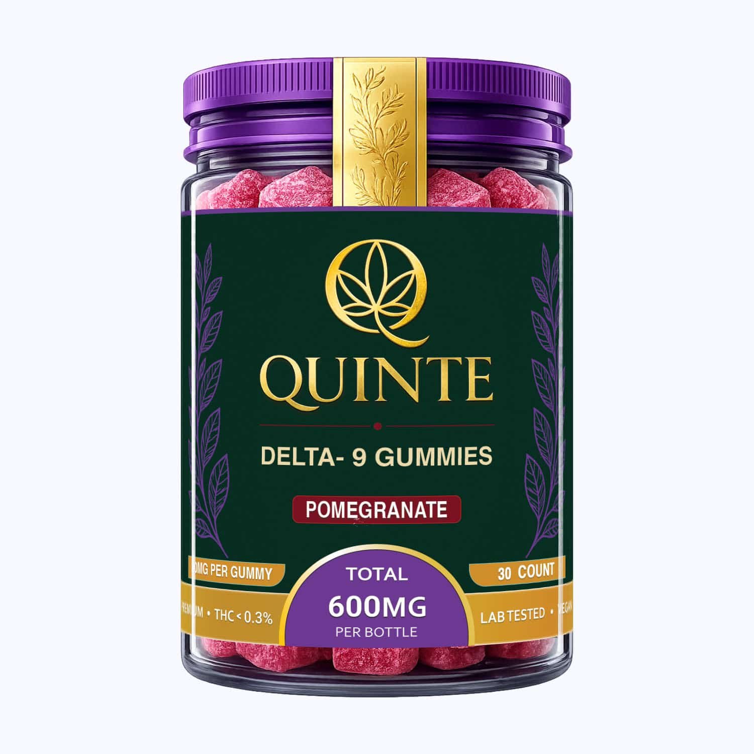 Delta-9 Pomegranate Gummies 20mg 1 Delta-9 Pomegranate Gummies 20mg