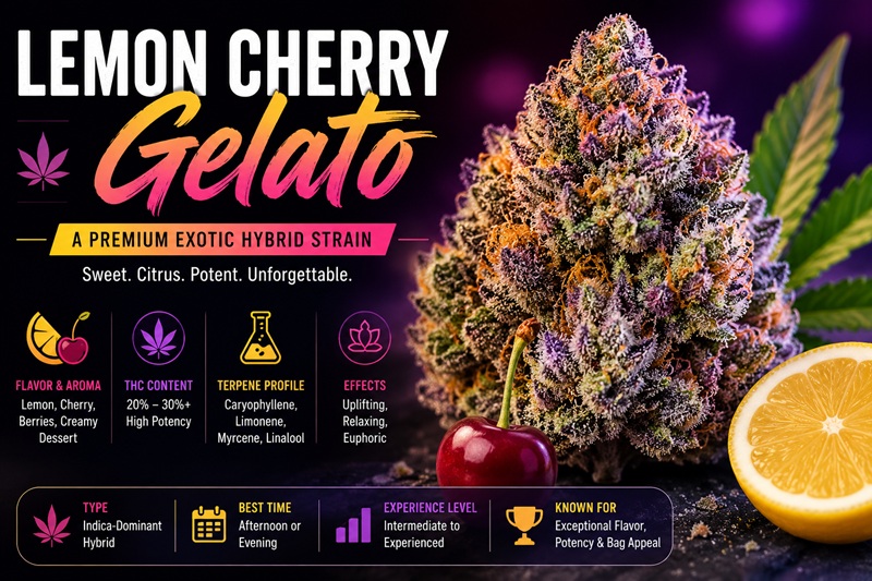 What Is Lemon Cherry Gelato? Potency, Effects & Terpenes Explained