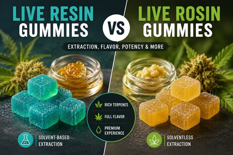 Live Resin Gummies vs Live Rosin Gummies: What’s the Difference?